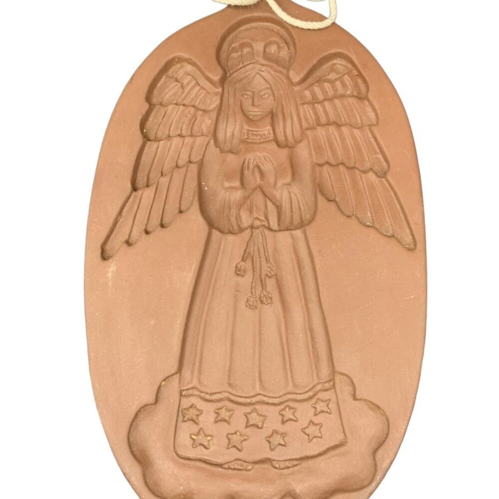 Hartstone USA Vintage Angel Cookie Press Shortbread Stoneware Mold Unglazed